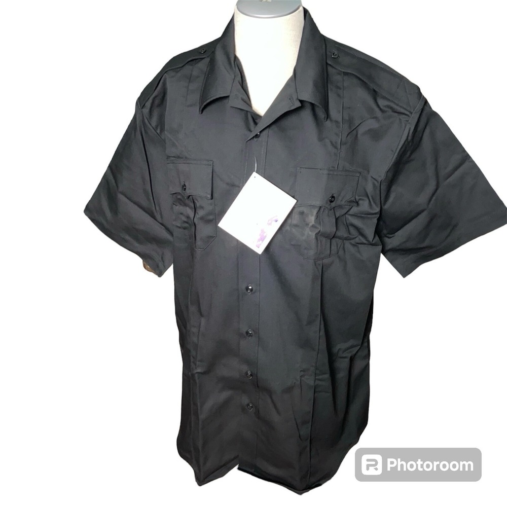 Blauer Shirt 2XL Tall Short Sleeve Cotton Blend Mens Black Dual Pockets